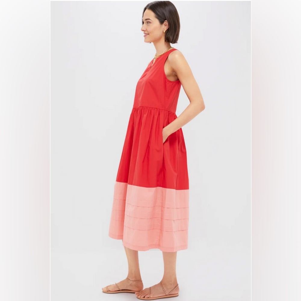 Tuckernuck Poppy and Coral Colorblock Cotton Elsie Dress XXL EUC - Picture 2 of 7